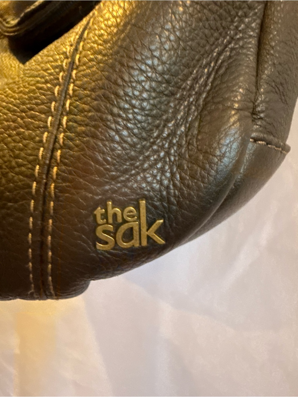 The Sak Brown Pebbled Leather Messenger Crossbody